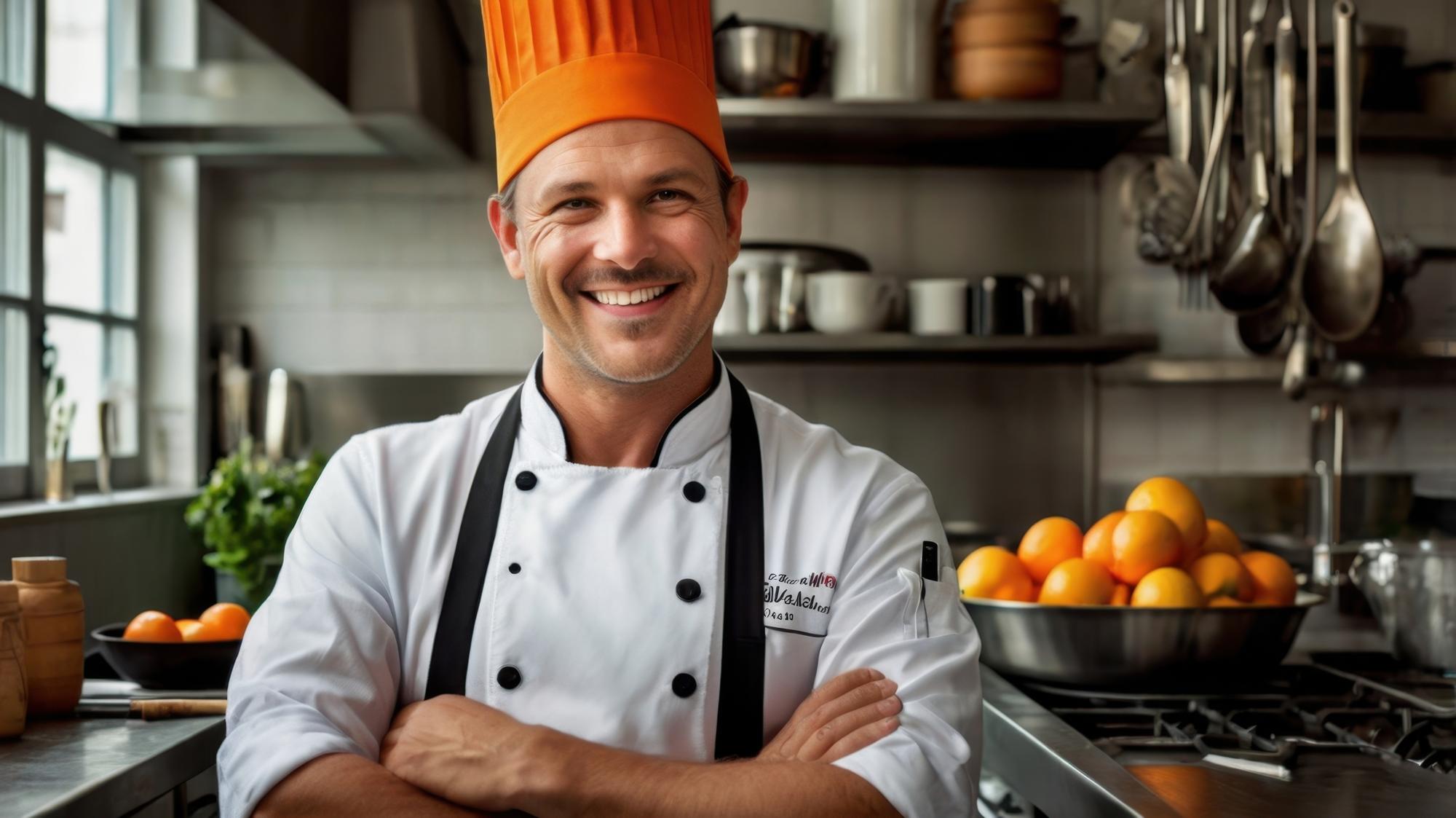 Chef professionista sorridente